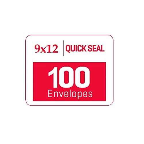 Aimoh 100 9 x 12 SELF Seal Security White Catalog Envelopes - 28lb - Security Tinted, Ultra Strong Quick-Seal, 9x12 inch (38100)