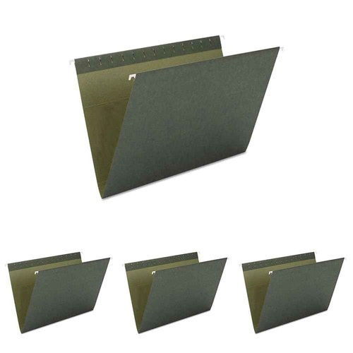 Smead Hanging File Folder, No Tabs, Letter Size, Standard Green, 25 per Box (64010) (Pack of 4)