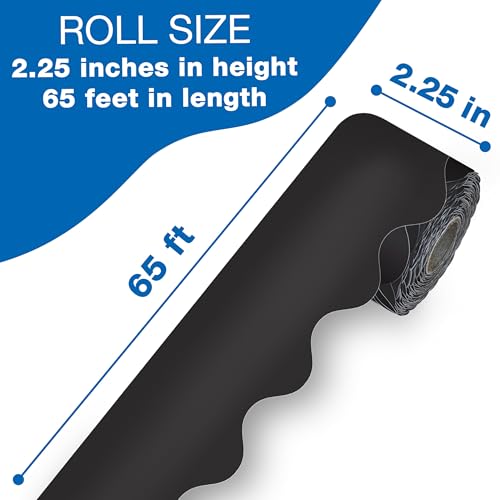 Carson Dellosa Black Bulletin Board Border Roll Scalloped 65Ft Classroom Decor