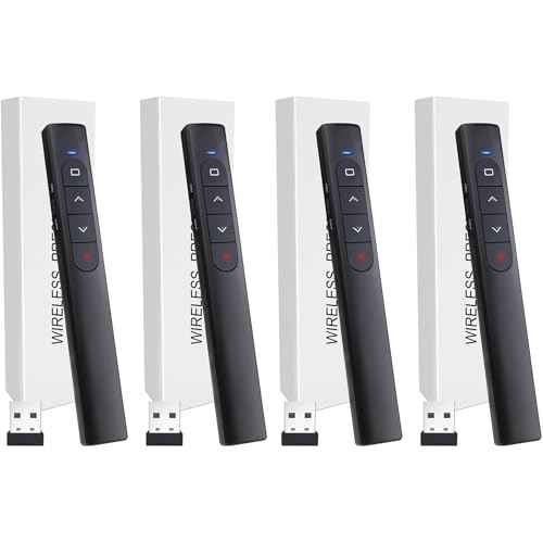 £¨4 Units£© Wireless Presenter Remote, Presentation Clicker with Hyperlink & Volume Remote Control PowerPoint Office Presentation Clicker for Keynote/PPT/Mac/PC/Laptop