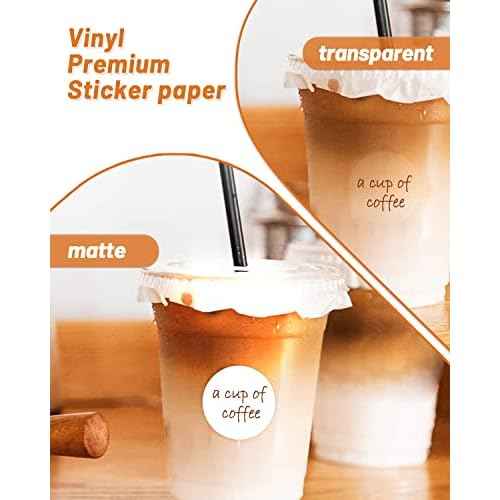 QYH Premium Printable Vinyl for Inkjet Printer-120 Matte Waterproof Sticker Paper 8.5" x 11" White Decal Labels