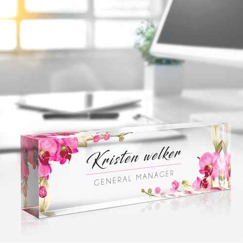 Gowelly Desk Name Plate Personalized, Custom Name Plate for Desk, Personalized Christmas Gifts for Coworkers Desk Decor, Appreciation Office Gifts for Employees, Teacher, Nurse, Social Worker