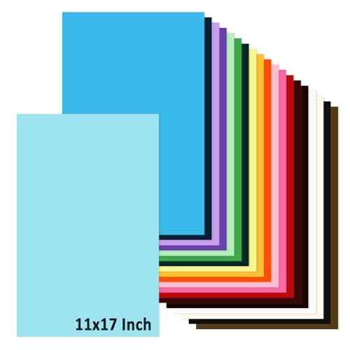 11x17 Large Cardstock A3 Color Paper Colored Card Stock 60 Sheets Multi-Color Poster Sheets 20 Colors 80lb Thick Printer Paper Display Board for Art and Crafts, Exhibits