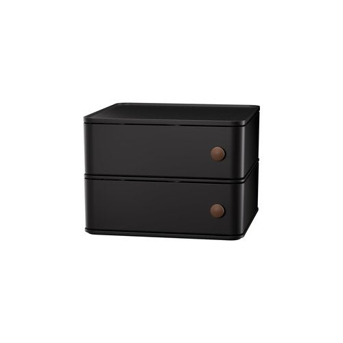 CHANCETSUI Black desk organizer for men: Multi function countertop container for gaming desk, workstation, bathroom storage, square storage box for black aesthetic