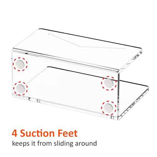 Acrylic Mail Holder, Clear Acrylic File Letter Organizer, Vertical Envelope Mail Holder for Desk, Lightweight Countertop Bill Holding Sorter Letter Invoice Stand for Home Office School