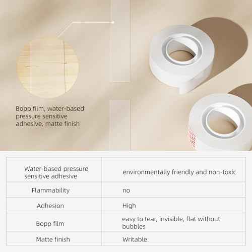 STICK UP Invisible Matte Tape Refill 6 Rolls, Clear Magic Adhesive Tape Bulk Hand Tearable for School Office Supplies Packing Repairing Scrapbook, Compatible with Tape Dispenser, 0.75in x 1000in