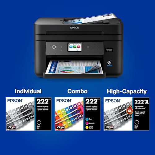 EPSON 222 Claria Ink Standard Capacity Color Combo Pack (T222520-S) Works with WorkForce WF-2960, Expression XP-5200