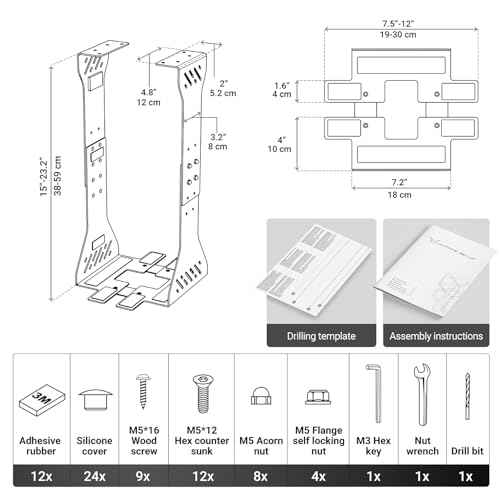 Heavy Duty Under Desk PC Holder ? Up to 77 lbs Load Capacity - Adjustable Computer Tower Holder - Under Desk Computer Mount (White)