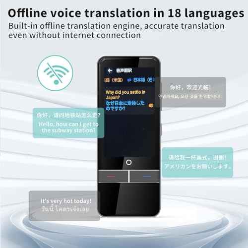 Language Translator Device, Instant Translation No WiFi Needed, Two Way Real-Time Voice Translation, Accurate Offline Recording, Photo Translation for Travel, Business, and Study (F6)