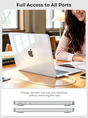 EooCoo Crystal Clear Protective Case for MacBook Air 13.6-inch M2-M5 2022-2026