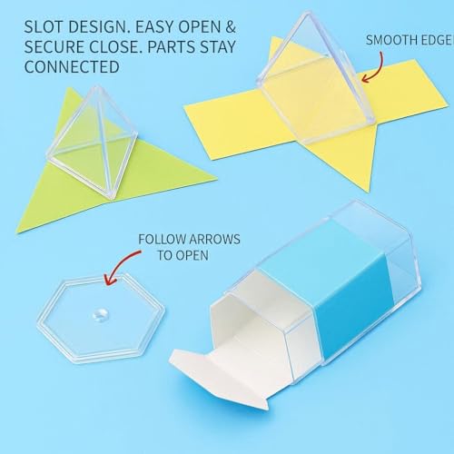 Geometric 3D Shapes & 2D Nets Classroom Math Manipulatives 1.96"