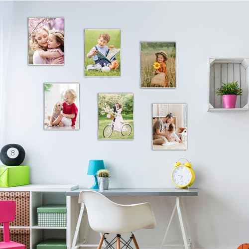 PecMuikee 11 x 17 Acrylic Sign Holder Horizontal £¬Wall Mount Sign Holders Clear Acrylic Frame with Double Sided Tape Clear Poster Frames Plastic Sign Holder for Office, Home, Landscape, 6 Pack