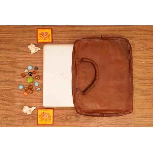 15.6-Inch Leather Laptop Sleeve for MacBook Pro Air 15-inch, 15.6-inch Laptop - Brown