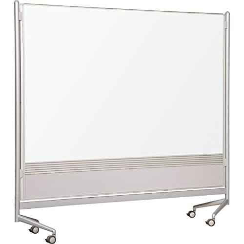 Best-Rite DOC Mobile Whitebooard Room Partition and Display Panel, Dura-Rite Markerboard & Natrural Cork, 6 x 6 Feet (661AG-HC)