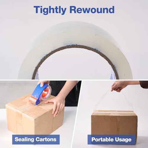 Heavy Duty Packing Tape Clear 36 Rolls, Total 2340Y, 2.5 Mil, 1.88 inch x 65 Yards, Ultra Strong Packing and Shipping Tapes