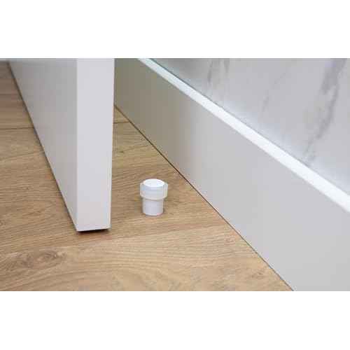 EVI Door Stops |White Stainless Steel Door Stopper - Screw Fastening - Rubber Protector - 0.94 x 1.38 Inch Door Stop
