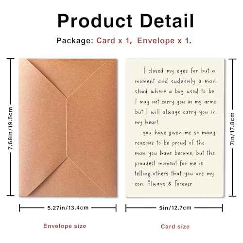 Birthday Card for Son Adult, Happy Birthday Card for Son, Birthday Gift Card from Mom | Dad, Gifts for Boy, Birthday Gifts for Boy, Decorations for Him
