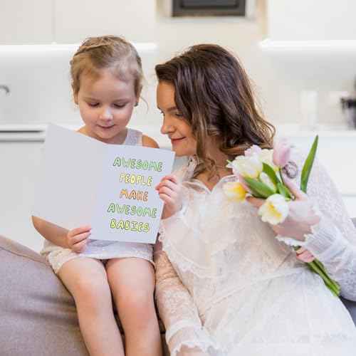 UUEFKTN Cute Baby Shower Card Gift for New Mum Dad Friend Him Her, Funny New Baby Arrival Expecting Card for Women Men, Congratulations Pregnancy Gift