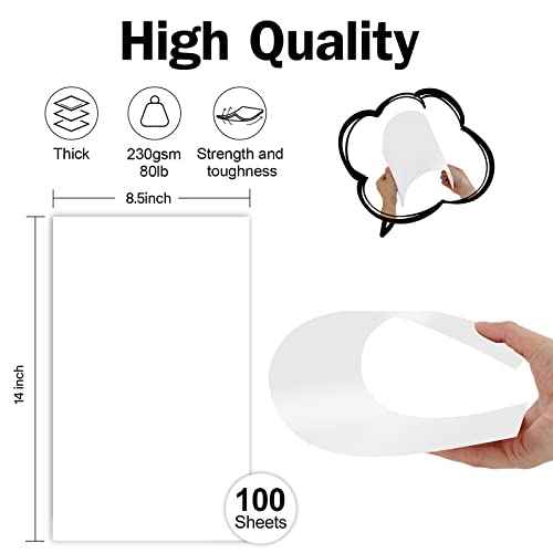 White Blank Cover Stock 8.5x14 Thick Paper 100 Sheets, Goefun 80lb Heavyweight Legal Cardstock Printer Paper For Arts and Crafts, Brochures, Menus, Posters