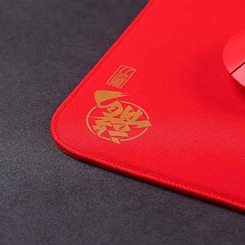 ESPTIGER Mouse Pads Shan Hai Series Tang Dao Loong Special Edition (480 x 400 x 4mm) Standard Size SlimFlex Base Delicate Blended Composite Flat Woven Fiber Large Cloth Gaming Mousepad ? Red