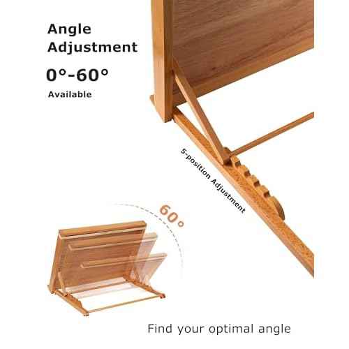 DJAR A3 Drafting Table Easel, Adjustable Portable Beech Wood Drawing Sketching Board, 5 Positions, Natural