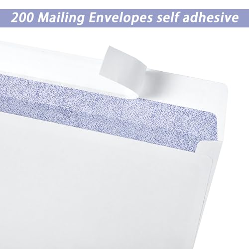 100 Pcs Self-Sealing Security Envelope Assortment with 4 Sizes - Zonon