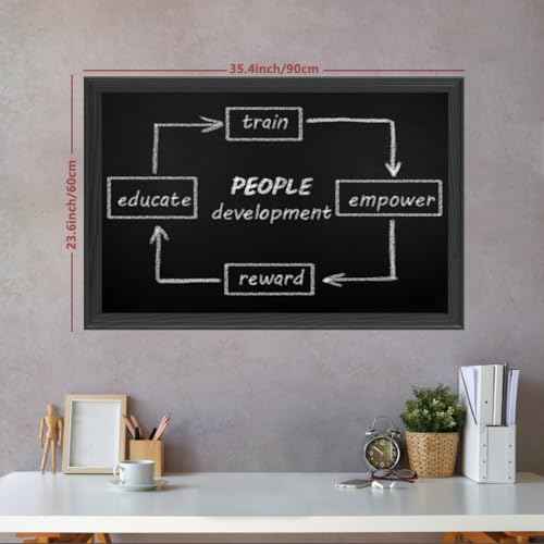 TORASO Magnetic Chalkboard, Black Wood Framed Chalk Board for Wedding, Kitchen, Bar, Restaurant, Menu & Home Decor,Large Chalkboards, 23.6" x 35.4"(BK-6090)