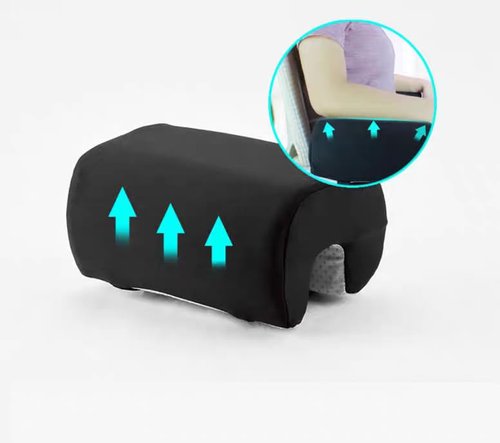 pretelytiti Armrest Cushion for Office Chairs - Soft Elbow Support Pad with Non-Slip Bottom, Fits Most Chairs 2-Piece (Black)