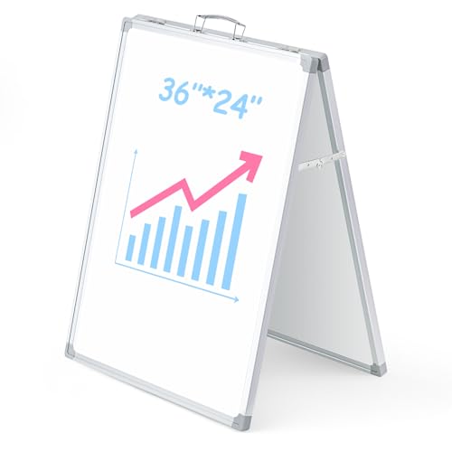 Lincia 36x24 Inch Double-Sided Foldable Dry Erase Board with Stand - Portable Whiteboard