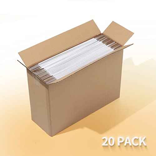 EYMPEU 13x10x2 Inches Shipping Boxes Set of 20 White Corrugated Cardboard Mailing Boxes for Packaging, Small Business, Literature, Mailer