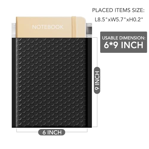 Metronic Black Bubble Mailers 6x10 Inch 100 Pack Self-Sealing Padded Envelopes