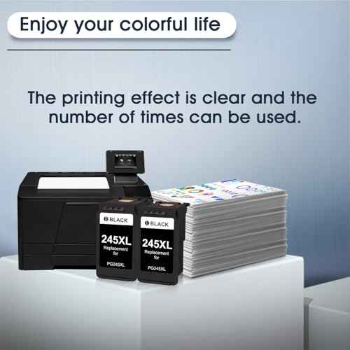 PG-245XL Black Ink Cartridges Replacement for Canon 245XL Ink for PIXMA MG2420 MG2520 MG2522 MG2920 MG2922 MG3029 TS202 TS3122 TR4520 TR4522 Printer (2 Black)