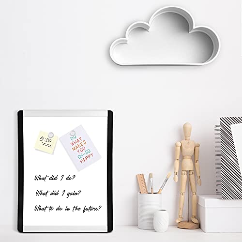 Amazon Basics Small Magnetic Dry Erase Whiteboard 8.5 x 11 Inches with Marker & Magnets - Lightweight Plastic/Aluminum Frame, Variation 11W x 8.5H