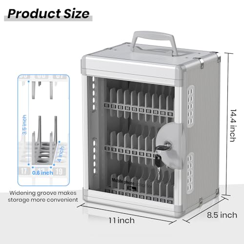 36 Slots Cell Phone Locker with Key for Classroom, Storage Box