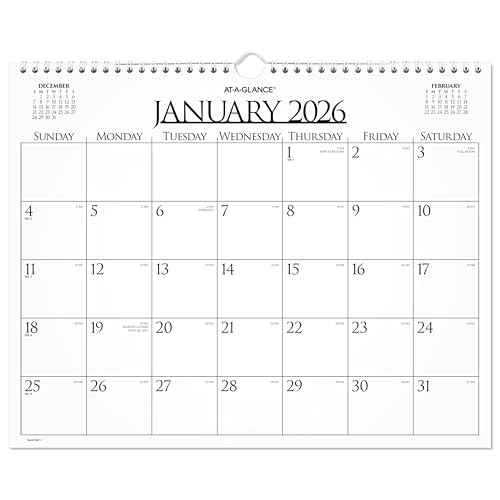 AT-A-GLANCE 2026 Wall Calendar, Monthly, 15" x 12", Medium, Business (997-1-26)