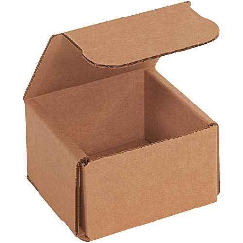BOX USA BM332K Corrugated Mailers, 3" x 3" x 2", Kraft (Pack of 50)