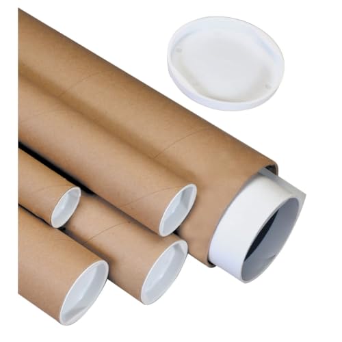 3x20 Inch Kraft Mailing Tubes - 24 Pack for Document Storage & Shipping