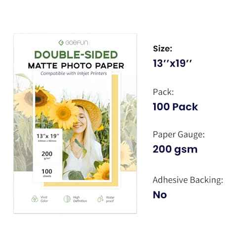 13 x 19 Double Sided Photo Paper Matte, Goefun 200GSM/54LB Inkjet Printer Paper for Posters and Art Prints, 100 Sheets