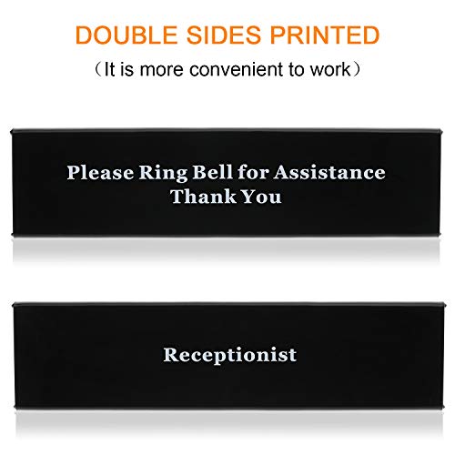 Boao Metal Desk Service Bell with Double-Sided Sign for Reception & Hotels