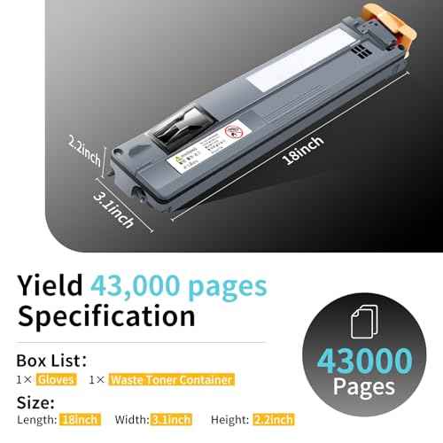 008R13061 Waste Toner Container for Xerox Workcentre 7525 7530 7535 7545 7556 7830 7835 7845 7970 7425 7428 7435,AltaLink C8030 C8035 Printer,Compatible 108R00865,108R00982,C950X76G Waste Cartridge