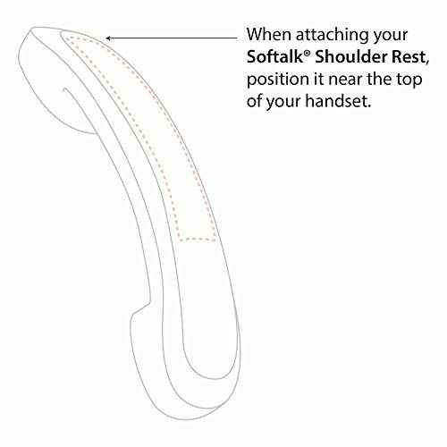 Softalk II Phone Shoulder Rest, Landline Office Telephone Accessory with Nonslip Ergo-Grip Cushion and Self-Adhesive Tape Attachment, Black