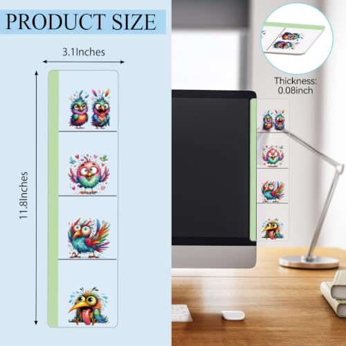 ENGVZ Bird Monitor Memo Board with Sticky Notes – Acrylic Desk Organizer for Office & Home