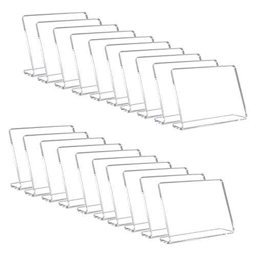 20 Pack Acrylic Mini Chalkboard Signs for Food, AITEE Clear Mini Tabletop Chalkboards, Small Buffet Chalkboards for Bakery, Birthday Parties, Message Boards, Weddings and Retail