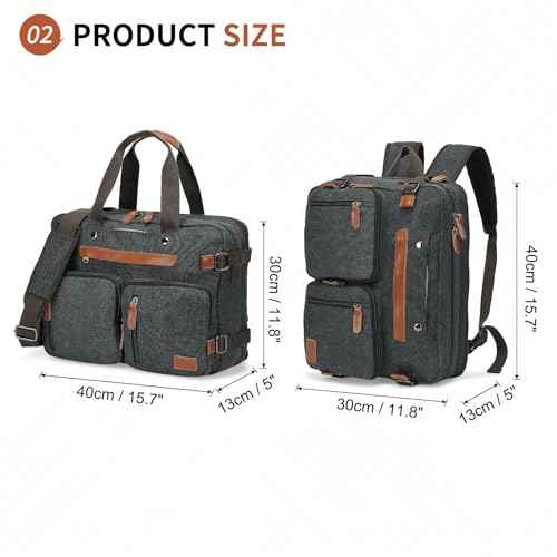 Canvas Laptop Backpack for Men, Versatile 3-in-1 Design and Pockets for Organized Storage