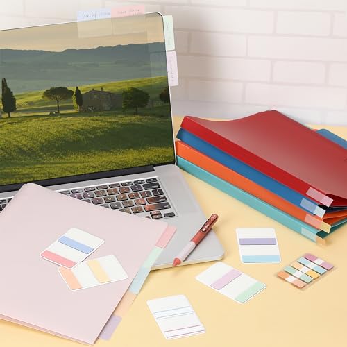 Mr. Pen Pastel Sticky Index Tabs Set - 500 Pieces, Repositionable, Waterproof BOPP Material