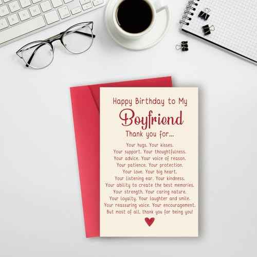 Happy Birthday Card & Gifts for Boyfriend,Funny Birthday Card for Boyfriend,Romantic Birthday Gifts for BF,Happy Bday Card
