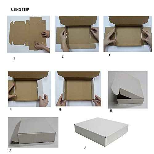 35 Pack 9x6.5x1.75 inch Corrugated Box Mailers- White Cardboard Shipping Box Corrugated Box Mailer Shipping Box For Mailer, Moving and Craft