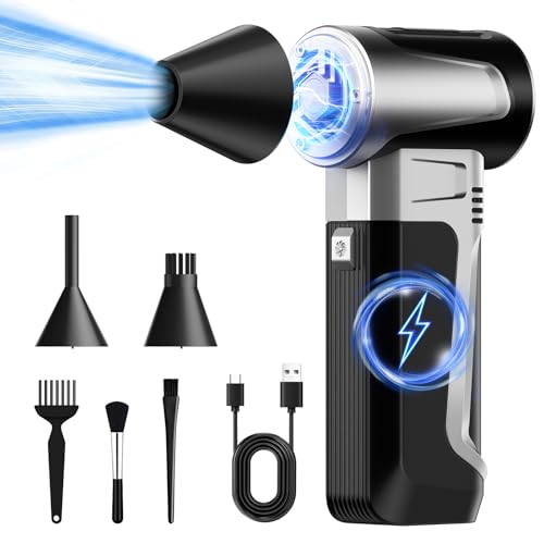 Compressed Air Duster Electric Air Duster Blower Rechargeable 180000RPM with 3 Gear Adjustable Compressed Air Blower Mini Blower Electric for Keyboard PC Home Cleaning Outdoor Car Cleaning