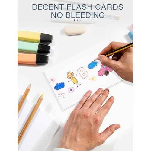 4x6 Note Cards Blank Index Cards, 180 Counts 4 x 6 Index Cards, 4x6 Notecards No Lines for Studying School, Blank on Both Sides, White Note Cards Bulk, 6 Pack of 30 Sheets