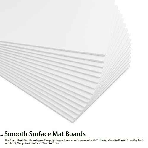 20 Pack White Foam Boards 12x16.5 inch, 3/16" Thick Foam Core Board for Projects, White Bulk Poster Board for Signboards, A3 Styrofoam Boards Sheets Perfect for Crafts, Art, Display